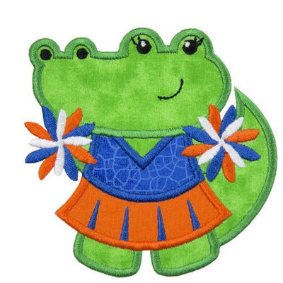 Gator Football Cheerleader Sew or Iron on Embroidered Patch
