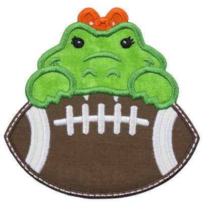 Gator Football Girl Sew or Iron on Embroidered Patch