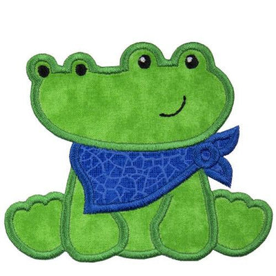 Gator with Blue Scarf Football Sew or Iron on Embroidered Patch