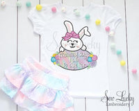 Girl Easter Bunny with Egg Shirt - Sew Lucky Embroidery
