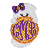 Girl Ghost Monogrammed Patch - Sew Lucky Embroidery