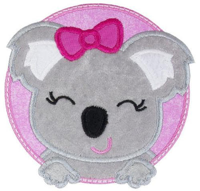 Girl Koala Bear Sew or Iron on Embroidered Patch