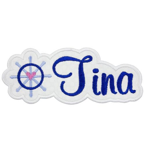 Girl Nautical Wheel Name Patch - Sew Lucky Embroidery