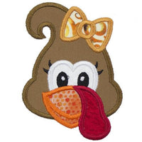 Girl Turkey Patch - Sew Lucky Embroidery