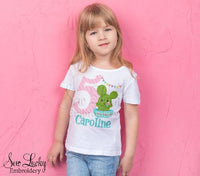 Girls Cactus Birthday Personalized Shirt - Sew Lucky Embroidery