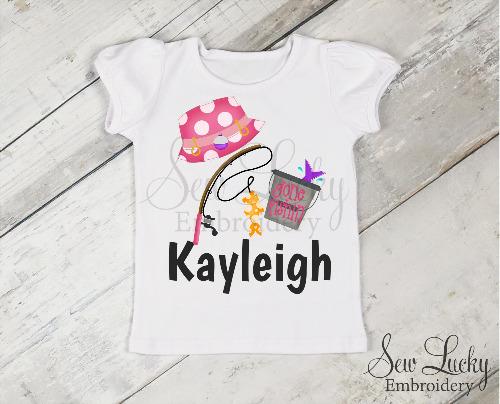 Girls Gone Fishing Personalized Shirt - Sew Lucky Embroidery