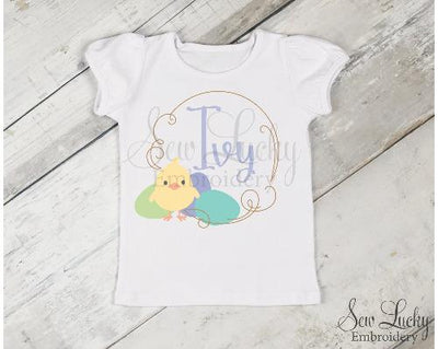 Girls Personalized Easter Chick Shirt