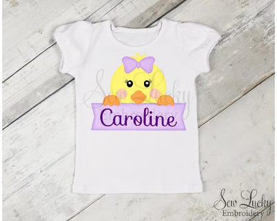 Girls Personalized Easter Chick Shirt