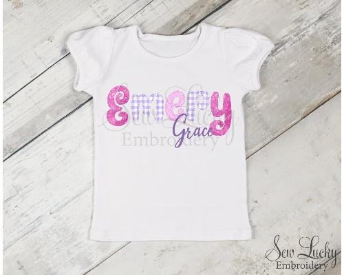 Girls Personalized Shirt - Sew Lucky Embroidery