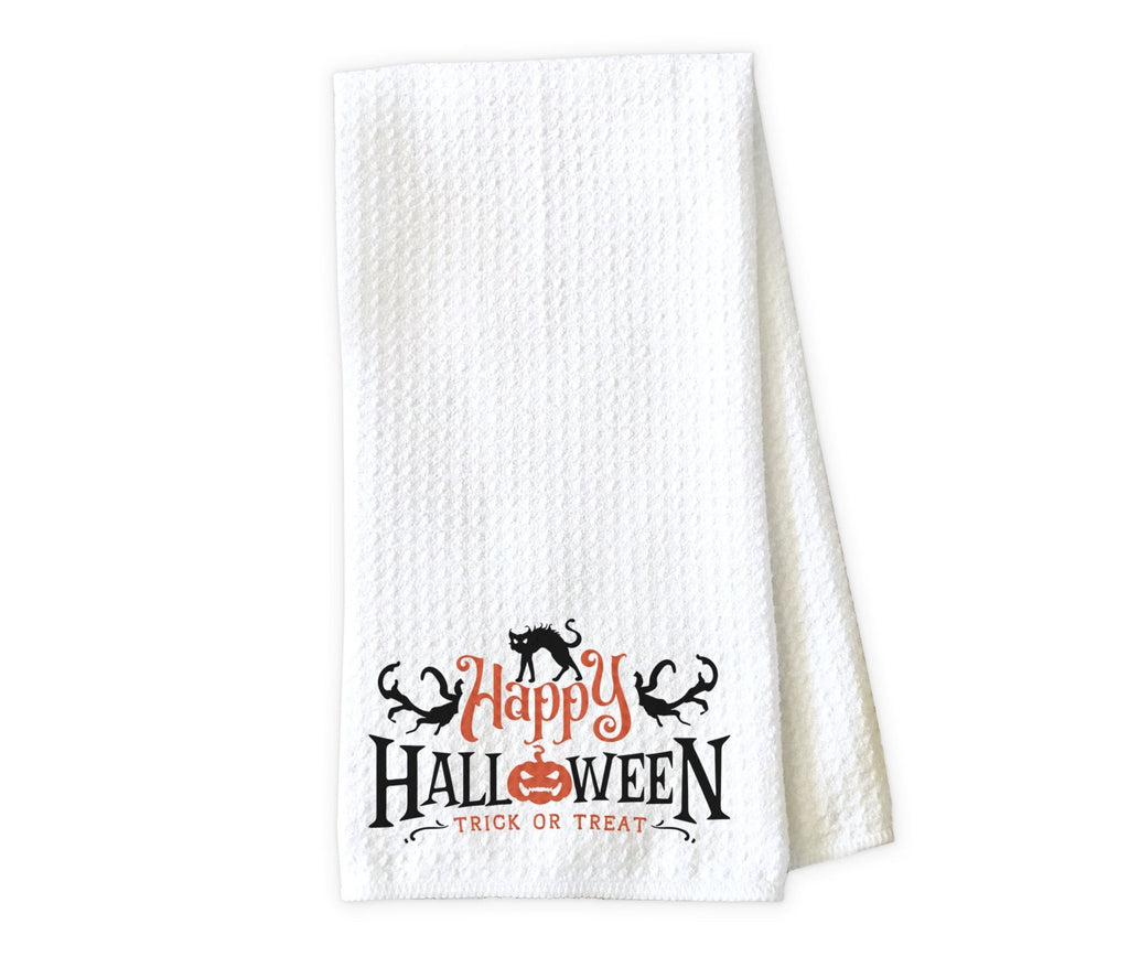 Love Halloween Waffle Weave Microfiber Kitchen Towel