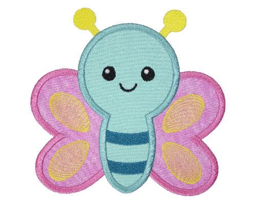 Happy Spring Butterfly Patch - Sew Lucky Embroidery