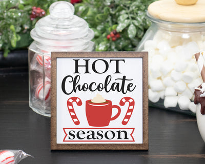 Hot Chocolate Season Christmas Tier Tray Sign