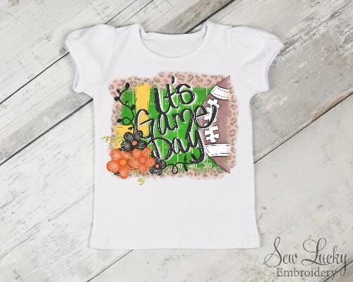 It's Game Day Girl's Football Shirt - Sew Lucky Embroidery