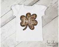 Leopard Print Clover girls shirt