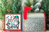 Let it Snow Happy Snowman Christmas Tier Tray Sign - Sew Lucky Embroidery