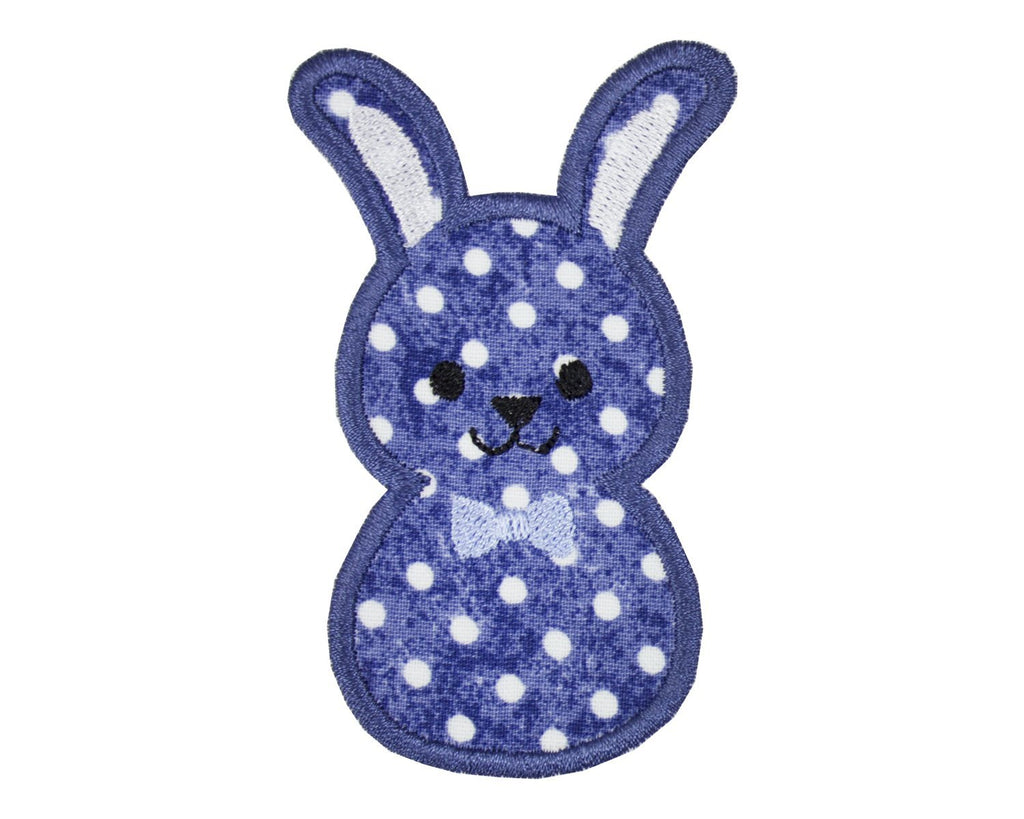 Little Blue Easter Bunny Patch - Sew Lucky Embroidery