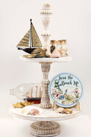 Livin' the Beach Life Tier Tray Sign and Stand - Sew Lucky Embroidery