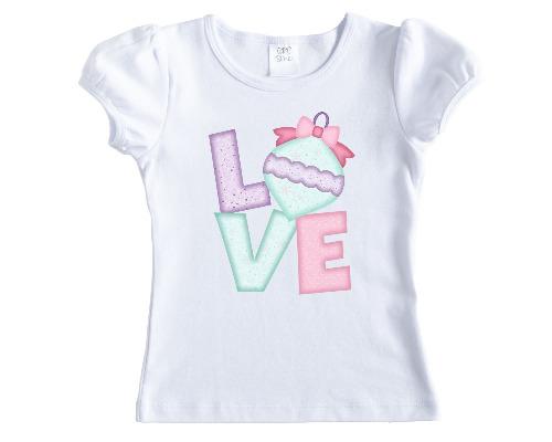 Love Christmas Girls Shirt - Sew Lucky Embroidery