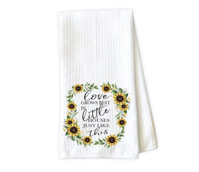 Love Grows Best in Little Houses Just Like This Waffle Weave Microfiber Kitchen Towel