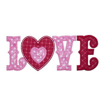 Love Sew or Iron on Embroidered Patch