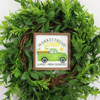 Market Fresh Lemons Tier Tray Sign - Sew Lucky Embroidery