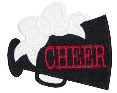 Black Megaphone Monogram Sew or Iron on Embroidered Patch