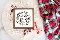Merry and Bright Christmas Tier Tray Sign - Sew Lucky Embroidery