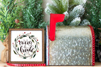 Merry and Bright Christmas Tier Tray Sign - Sew Lucky Embroidery