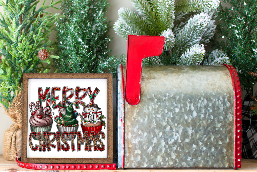 Merry Christmas Cupcakes Tier Tray Sign - Sew Lucky Embroidery