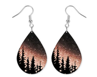 Midnight Sky Handmade Wood Earrings - Sew Lucky Embroidery