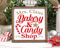 Mrs. Claus Bakery & Candy Shop Tier Tray Sign - Sew Lucky Embroidery