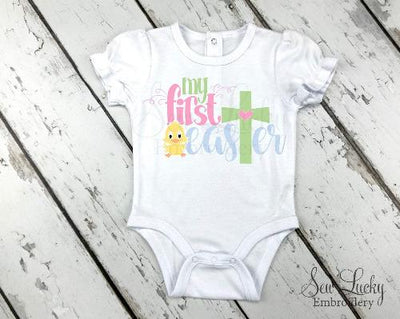 My First Easter girls baby bodysuit