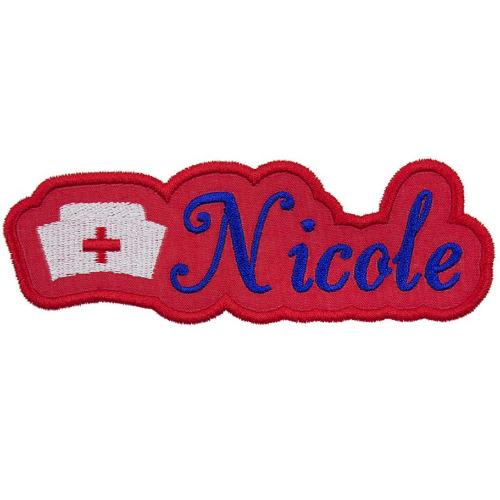 Custom Embroidered Patch Iron on, Name Badge Applique Embroidery