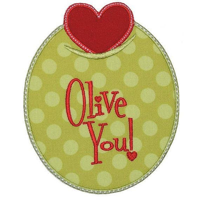 Olive You Sew or Iron on Embroidered Patch
