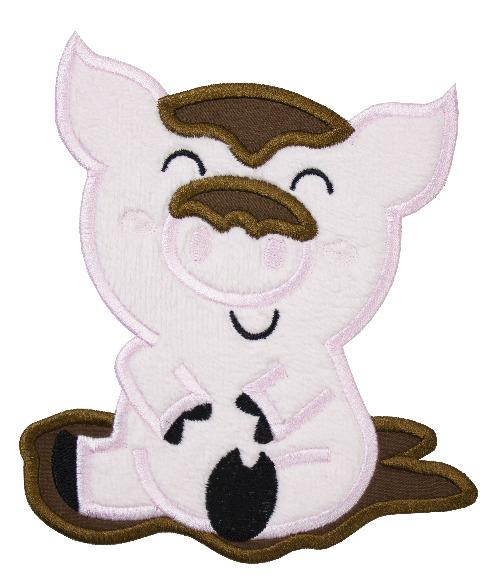 Pig in Mud Patch - Sew Lucky Embroidery