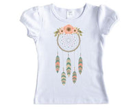 Pink Dream Catcher Girls Shirt - Sew Lucky Embroidery