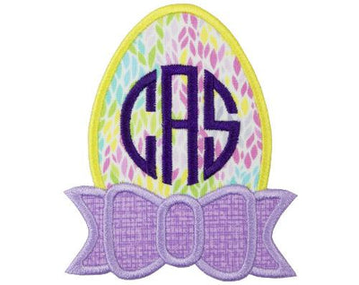 Pretty Easter Egg Monogrammed Sew or Iron on Embroidered Patch