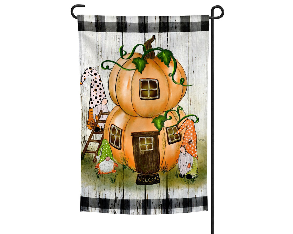Pumpkin Gnomes Garden Flag