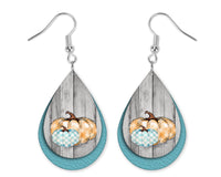 Pumpkin Patch Teardrop Earrings - Sew Lucky Embroidery