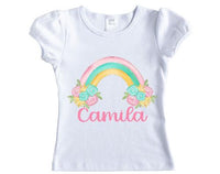 Rainbow Personalized Girls Shirt - Sew Lucky Embroidery