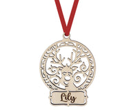 Reindeer Face Christmas Ornament Personalized - Sew Lucky Embroidery