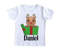 Reindeer Present Christmas Personalized Shirt - Sew Lucky Embroidery