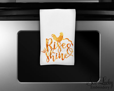 Rise and Shine Waffle Weave Microfiber Kitchen Towel