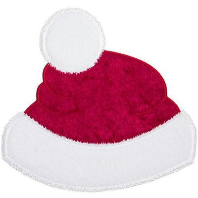 Santa Hat Sew or Iron on Embroidered Patch