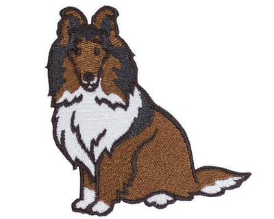 Sheltie Sew or Iron on Embroidered Patch