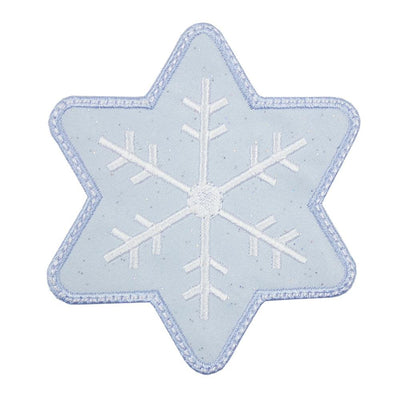 Snowflake Sew or Iron on Embroidered Patch