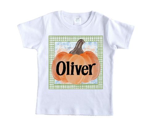 Square Pumpkin Fall Personalized Shirt - Sew Lucky Embroidery