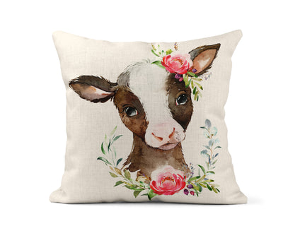 Sweet Baby Cow Throw Pillow