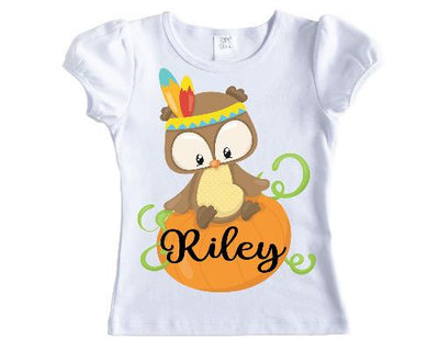Thanksgiving Owl and Pumpkin Personalized Shirt