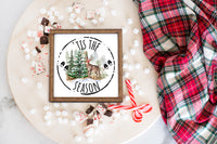 'Tis the Deer Season Christmas Tier Tray Sign - Sew Lucky Embroidery